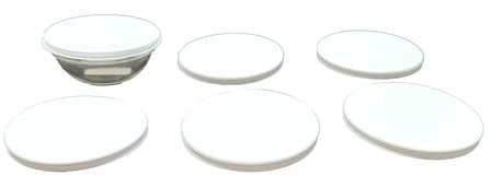 6 Stück Deckel Ø 12,5 cm in weiß passend für Ø 12 cm Melamin- Salat- und Glasschüsseln