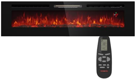 Cheminée décorative Klarstein avec Flammes LED, cheminée électrique avec Chauffage et cheminée, cheminée électrique 1800 W avec télécommande, minuterie et Thermostat réglable, cheminées électriques