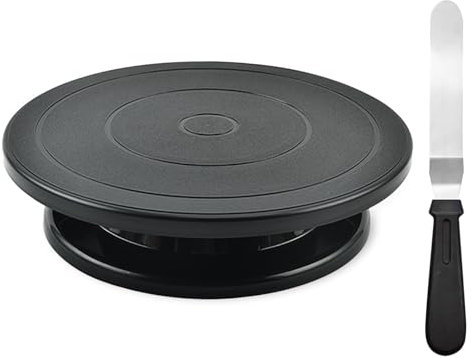 YushengTai Plato giratorio para tartas, 27 cm, plato giratorio para tartas, con una espátula para tartas, plato giratorio para decorar tartas, plato giratorio para hornear