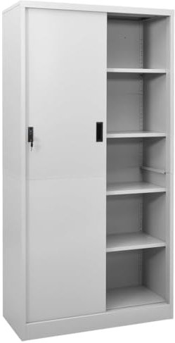 Kangmusi Kangmusi335959 Armoire de rangement coulissante en acier Gris clair 90 x 40 x 180 cm