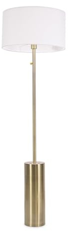 ValueLights | Antique Brass Single Stem Rotary Dimmer Switch Floor Lamp with White Drum Shade | Floor Lamps & Torchieres, Home Décor & Improvement Essential