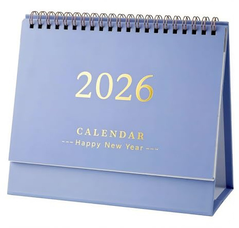 AOKWAWALIY 2026 Desk Calendar Standing Flip Desktop Calendar Stand up Desk Calendar 7.4x6.4 Inch with Twin-Wire Binding