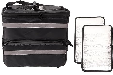 Luocute 50 L Isolierter Pizza-Lieferrucksack, Großes Fassungsvermögen, Rucksack Zum Mitnehmen von Lebensmitteln mit Erweiterbarer Schicht, Starke Wärmespeicherung für Campingreisen