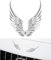 Flaconi Decoración Carrocería de Coche,Etiqueta Engomada Decorativa del Coche de las Alas del Ángel 3d,Pegatinas Metal Para Coches,Calcomanías de Insignias,para Coches Camiones Y Motocicletas(Plata)