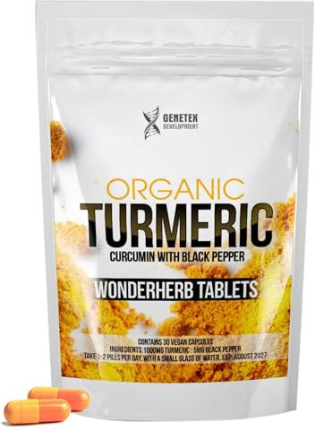 Turmeric Curcumin 1000mg Capsules with Black Pepper | High Strength Anti-Inflammatory Supplement for Joints, Pain Relief & Immune Support | Vegan, Gluten-Free | 30 Capsules