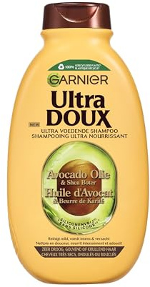 Garnier Ultra Doux Shampoo Avocadoöl & Sheabutter – Ultra Nourishing – für sehr trockenes, welliges oder lockiges Haar – 390 ml