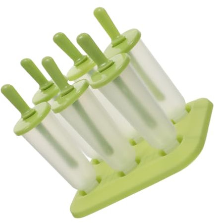 Mobestech Moules à Glaces Soi-même 6pcs en Plastique Vert Clair, Moules à Sorbetière Sains et Amusants pour Fabriquer des Glaces Maison