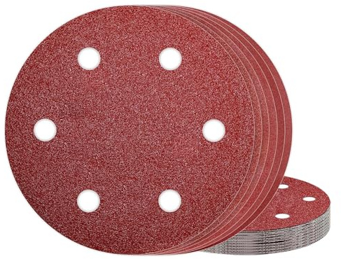 CUBEWAY Sanding Discs 225 mm - Pack of 30 (P80/100/120/150/180/240 x 5) Grit - Professional Sanding Discs for Drywall Sanders, Long Neck Sanders and Random Orbital Sanders