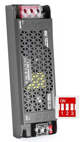BRIMETI Transformador LED 24V 100W 4.1A Regulable Fuente Alimentación Ultra Fino Dimmable 220V AC a 24V DC Driver Bajo Voltaje Constante Tensión Adaptador Transformador para Tira LED Luces