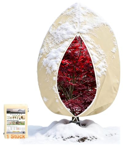 BSFeel 2er-Set Winterschutz für Pflanzen 200 * 240cm | Atmungsaktive Winterhülle mit SEITENREIßVERSCHLUSS | Schutz vor Frost, Wind & Schnee für Rosen, Hortensien-Regulär