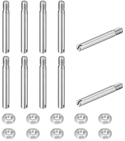 QUARKZMAN 10 Stück Zylinderstifte M2*16mm 304 Edelstahl Dübelstifte | M2*2mm Außengewinde, Gewindestifte Schlitz und Muttern Set für Mechanische Fertigung, Industrie, Möbel Montage