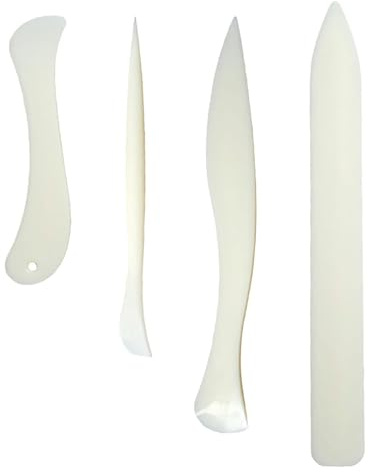 4 Stück Folder Falzbein, Teiliges Falzbein Set Falzwerkzeug Handwerk Traditionel Papierfalzwerkzeug Falzbrett Bone Papier Bonefolder Knochen Ordner für Papier Leder Origami Buchbinderei Basteln