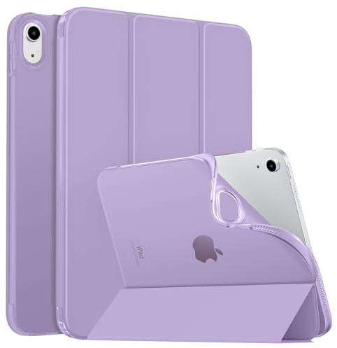 MoKo Slim Case for iPad (A16) 11th/10th Gen 2025/2022, Lilac | Smart Protective Tri-fold Folio Standing Case, Soft TPU Translucent Back Cover, Auto Wake/Sleep, Support Touch ID