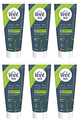 Veet for Men Haarentfernungscreme - Gelcreme - schnelle und effektive Haarentfernung für Männer in nur 5-10 Minuten, 6er Pack (6 x 200 ml)