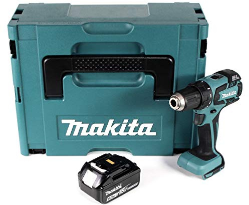 Makita DDF 459 G1J - Taladro atornillador (18 V, batería de iones de litio Makpac + 1 batería de 6,0 Ah, sin cargador)