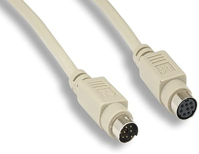 KENTEK 6 Feet FT Mini DIN8 Extension Cable Cord Connector 28 AWG Molded Serial RS-232 MDIN 8 Pin Male to Female M/F for Peripheral Device