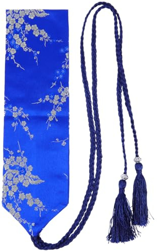 Amosfun Embroidered Kimono Obi Belt with Tassel Ethnic Fabric Waistband for Women 26.77 Inch Thin Waist Shaping Accessory Suitable for Yukata and Daily Wear