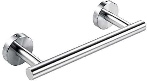 YUET Handtuchhalter Bad Handtuchstange,SUS 304 Edelstahl Badetuchhalter 23cm Handtuch Halterung für Badezimmer Poliert Wandmontage, Küche, Kleiderbügel, Rostfrei Halter (Gebürstet Silber)