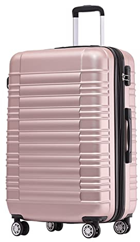 BEIBYE Reisekoffer 2088 Hartschalekoffer Gepäck Koffer Trolley Bordcase Handgepäck M in 14 Farben (Rosagold)