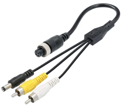 VSG Adattatore per Monitor Posteriore a 4 Pin Cavo di Collegamento Adattatore per Cavo Cinch (RCA, Video, Audio) 12V-24V