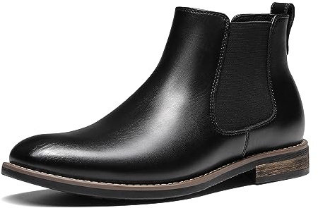 Bruno Marc Men's Classic Chelsea Ankle Dress Boots,1-Black,8.5