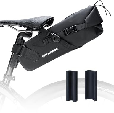 ROCKBROS Bikepacking Bag Bike Saddle Bag Large Capacity Bikepacking Seat Bag Waterproof Bike Seat Bag Max 3L