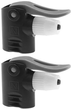 EMSea 2 Stück schwarze Kunststoff-Doppelkopf-Pumpendüse FV AV Fahrrad Luftpumpe Ventil Schlauch Adapter Anschluss Ersatz Track Pumpenkopf für Fahrradpumpenteile Zubehör
