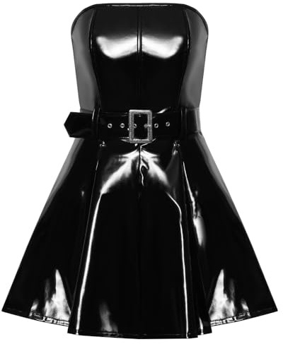 Black Level Lack Kleid ausgestellt S