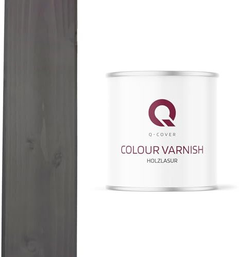 Q-Cover Holzlasur Anthrazit 2.5L (ca.13m²-1 Anstrich) Seidenmatt Holzschutz Holzschutzlasur Lasur Wasserbasierte Innen Außen Lasur Abperleffekt Für Holz