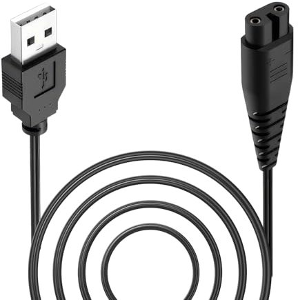 Novstuf Charger Cable for Hatteker, Replacement Shaver Charger Cable 1.5M USB Beard Trimmer Charging Lead Durable Hair Clipper Razor Long Cord for RFC 588 598 RFC 690 692 696 RSCX 9598 7568