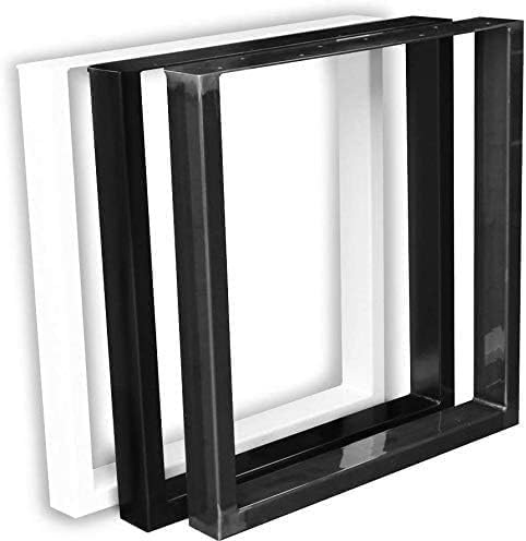BestLoft 1 Paar (2 Stück) in Schwarz/Weiß/Transparent Pulverbeschichtet Kufen Tischkufen Industriedesign Tischgestell Tischuntergestell (Schwarz Pulverbeschichtet (RAL 9005), B: 45 x H: 72 cm)