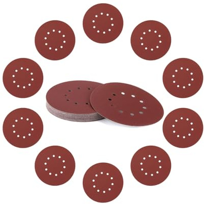 35 Pièces Disques Abrasifs 225 mm /9 Pouces 10 trous Disque de Ponçage Grain P240 Ronds Papier Abrasif Feuilles Abrasives pour Ponceuse Excentrique