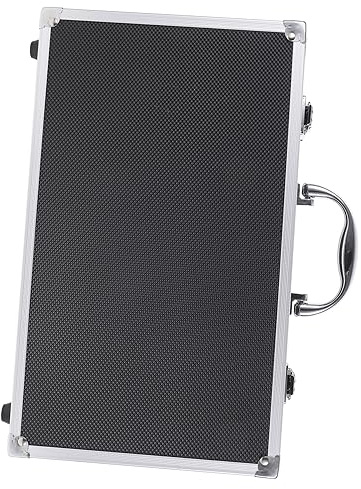 JOINPAYA Mikrofonkoffer für 2 Kabellose Mikrofone Stoßfestes Aluminium Schutzgehäuse Tragbare Aufbewahrungsbox für Audiogeräte und Dj Zubehör