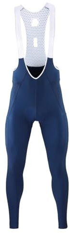 NihaoWXM Salopette Ciclismo Uomo Pantaloni Lunghi da Ciclismo da Uomo Autunno Gel Pad Pantaloni con Bretelle da Bici Riflettenti Pantaloni da Bicicletta Traspiranti con Tasca Posteriore(Blue 1,M)