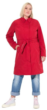 Ulla popken dam Hyprar mjukt skal trenchcoat, vattenavvisande, bälten rockar, Salsa, 54-56