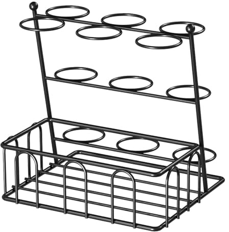 Portauova – Portauova in metallo nero per cucina | Grande capacità portauova di gallina | Design elegante | Dispenser per uova fresche | Portauova da banco per cucina in fattoria