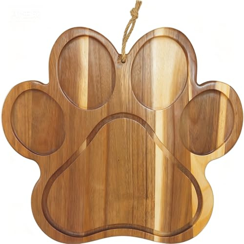 Grande tagliere in legno di acacia a forma di zampa, regalo per gli amanti degli animali domestici, genitori di cani e gatti e appassionati di animali (zampa)