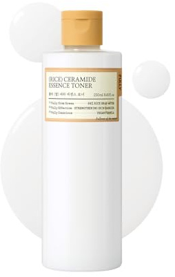 FULLY Rice Ceramide Essence Toner, Tóner Coreano Lechoso Para Piel Cristal, Hidratante Agua De Arroz Y Fórmula Ceramida Para La Barrera Hidratante, 250 ML, Blanco