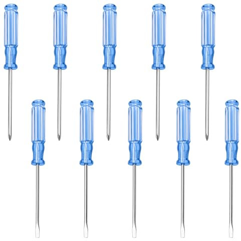5 Pcs Mini Flathead Screwdriver 5 Pcs Tiny Phillips Screwdrivers 4.92 Inches Length Tiny Screwdriver Set for Small Appliances Repairs Watch Eyeglasses Electronics Toy Repair Eectrician Mechanic Blue