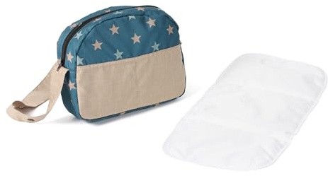 Bayer Chic 2000 - Wickeltasche für Puppen, Puppenwickeltasche, Puppenzubehör, Puppentasche, Sternchen, türkis-beige