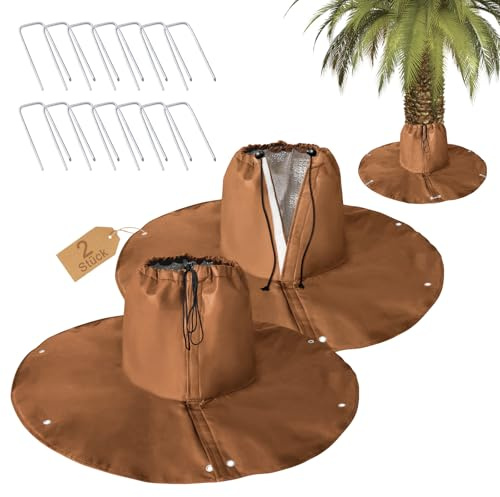Lohofrnny Protección Invernal para Raíces de Palmeras, 2 Piezas 100g/m² Protección de Raíces de Palmeras, Protección contra el Frío para Plantas y árboles de hasta 35 cm de Diámetro (100×35cm)