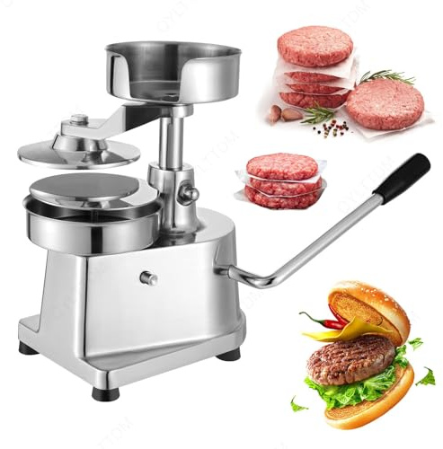 TYH Pressa per Hamburger Commerciale, Pressa per Hamburger Manuale, Pressa per Hamburger di Manzo da 100 Mm/130 Mm, Design Fisso da Tavolo, Pressa per Hamburger in Ciotola in Acciaio Inossidabile