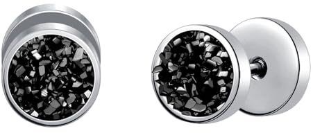 IONLY Herrörhängen män rostfritt stål piercing örhängen mode skruvar hantel örhängen för kvinnor tonåringar, diameter 10 mm