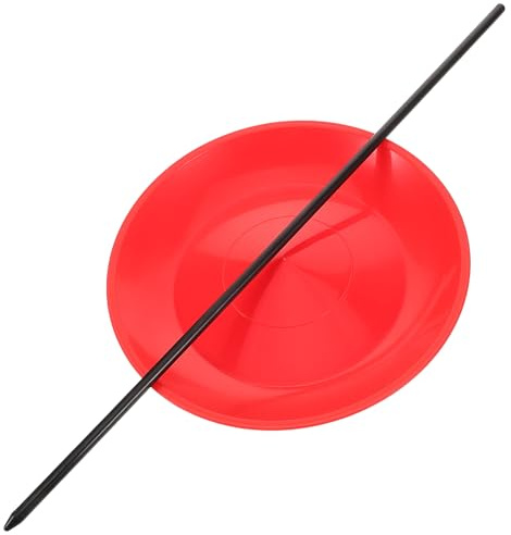 Didiseaon Set Piatti da Giocoleria Professionali con Bastoni Rossi, Giocattolo di Abilità per Spettacoli Circensi e Allenamento Sensoriale, Accessori Leggeri e Resistenti per Eventi