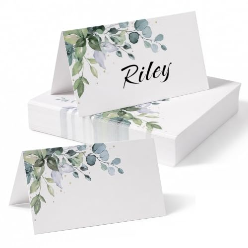 60 piezas de tarjetas de mesa para boda – tarjetas de nombre para boda, cumpleaños | Confirmación, comunión, bautizo – tarjetas de lugar y tarjetas de mesa como decoración de mesa versátil para escribir