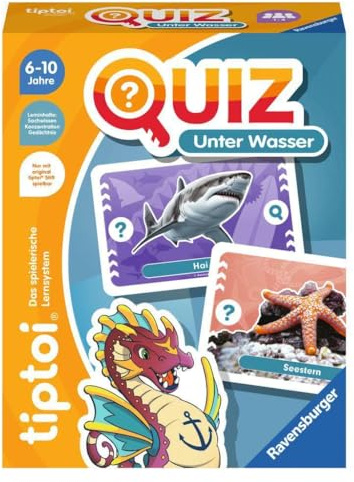 Ravensburger tiptoi 00192 Quiz Unter Wasser, Quizspiel für Kinder ab 6 Jahren, für 1-4 Spieler