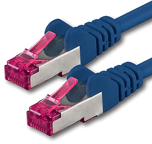 1aTTack.de 30m - bleu - 1 pièce - câble réseau CAT6a (10Gb/s) S-FTP CAT 6a Lankacable - certifié GHMT PIMF 500 MHz Cat5 Cat5e Cat6 Cat6a Cat7 pour switch, routeur, modem, Internet