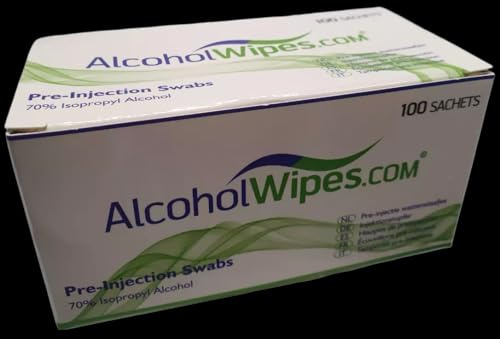 Alcohol Wipes for Electronics, 70% IPA, Swabs, Tattoo, Pre-injection Swabs, 100 Pieces (1 Box)