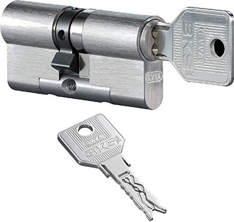 EVVA 3KS plus Hochsicherheits-Doppelzylinder mit 3 Schlüssel, Länge (a/b) 36/36mm (c=72mm) Länge a=36mm mit KZS, spezieller Bohr-u. Ziehschutz KZS einseitig, Not-u. Gefahrenfunktion BSZ, modulare Bauweise SYMO