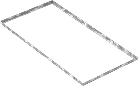 Fenau - Gitterrost-Zarge 500 x 1000 x 23 mm für Rosthöhe von 20 mm, verzinkt – mit Aussparung für Maueranker - Passend für Baunorm-Rost: Fenau 490 x 990 x 20 mm